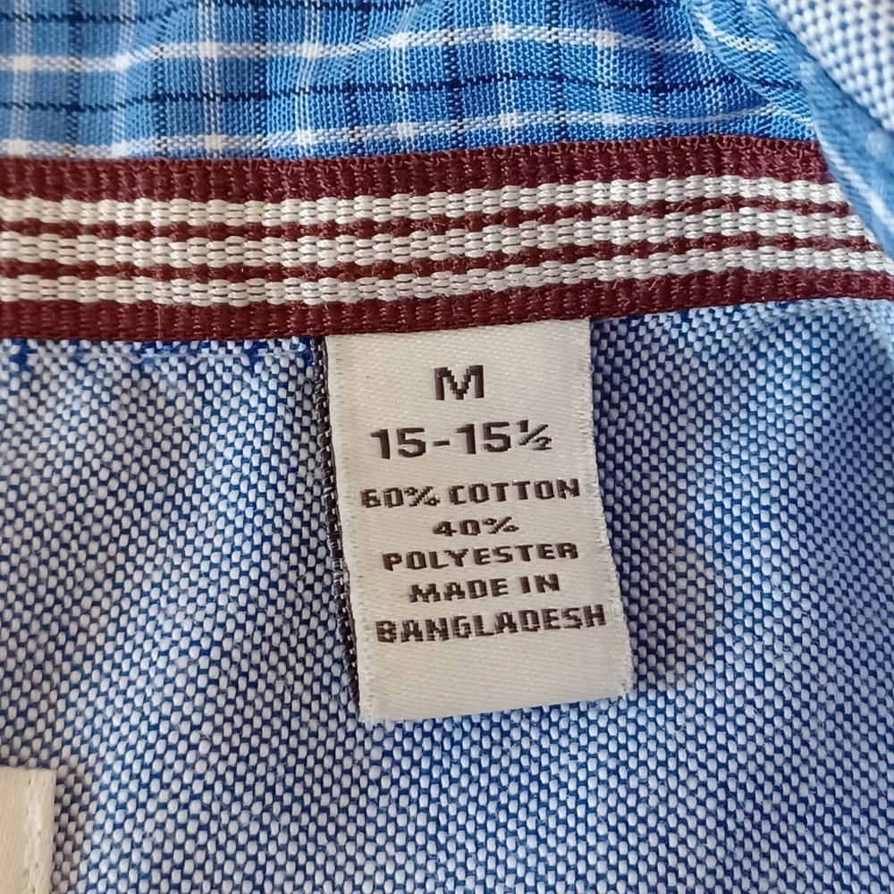 Van Heusen Originals Mens Classic Fit Blue Oxford Button Down Shirt M 15-15.5 - Picture 11 of 11